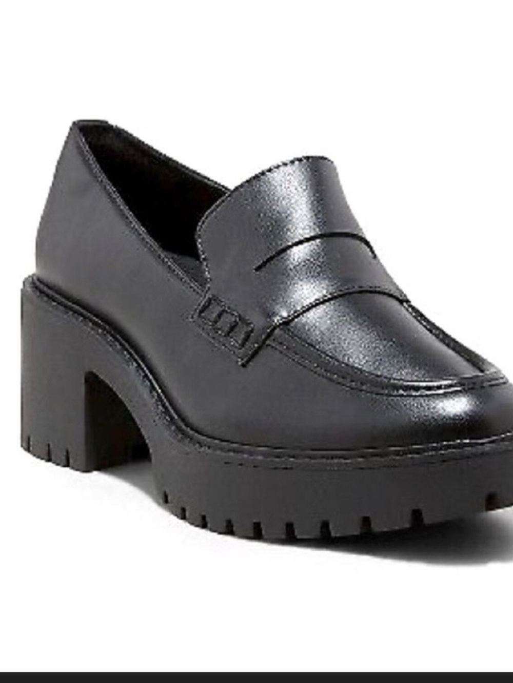 Universal thread lugg sole black loafer